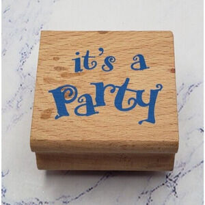 It's A Party Wood Mounted Rubber Stamp Greenbrier